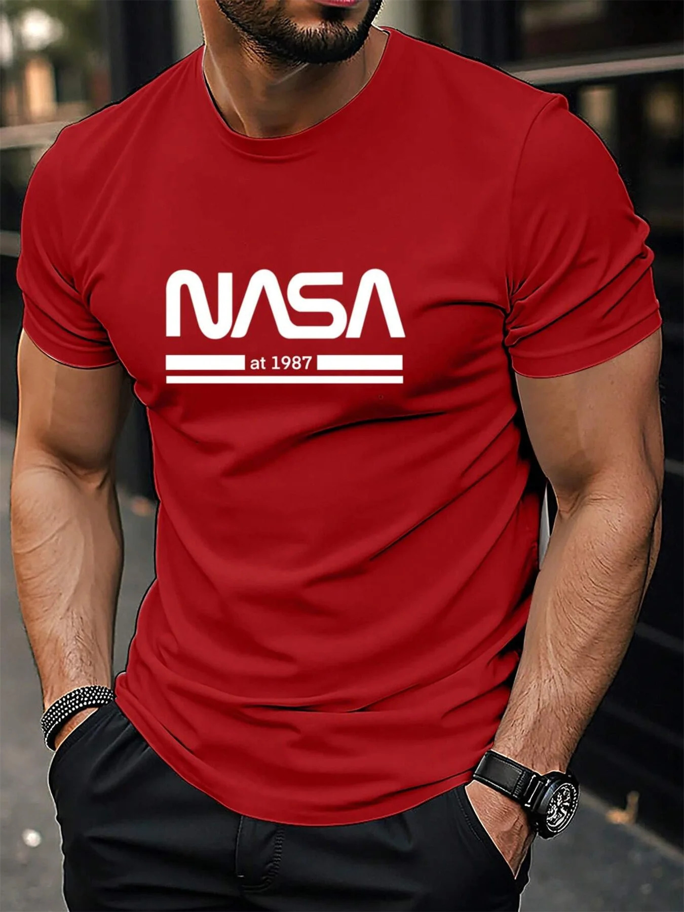 Mens summer 100 cotton fashionable casual loose fit plus size letter pattern printed sports round neck short sleeved Tshirt 250707