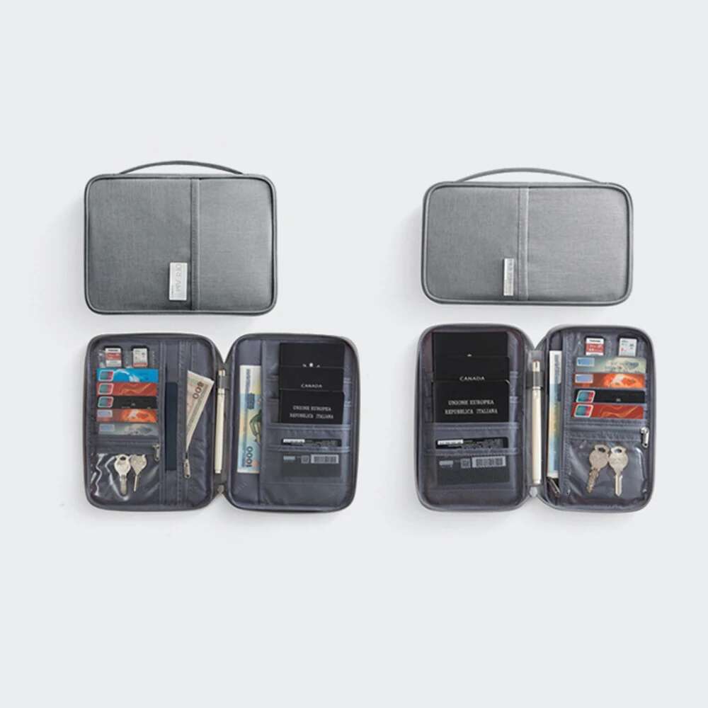travel document organizer waterproof passport holder with rfid blocking multicard slots zipper pocket for airplane train