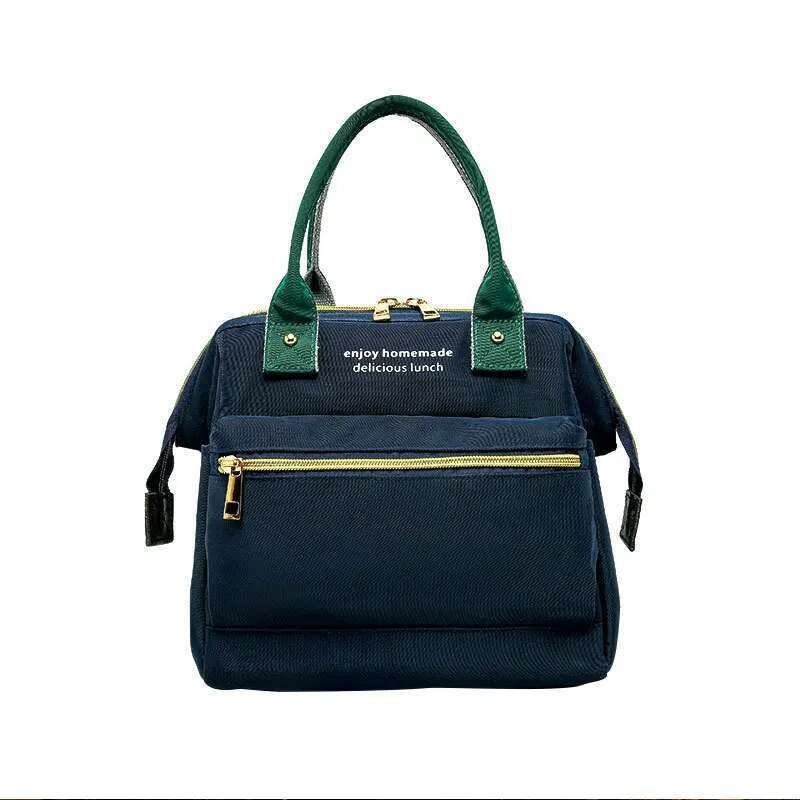 Insulated Lunch Bag Waterproof Twill Nylon Large Capacity Thermal Tote For Office Workers Students Oxford Cloth Aluminum