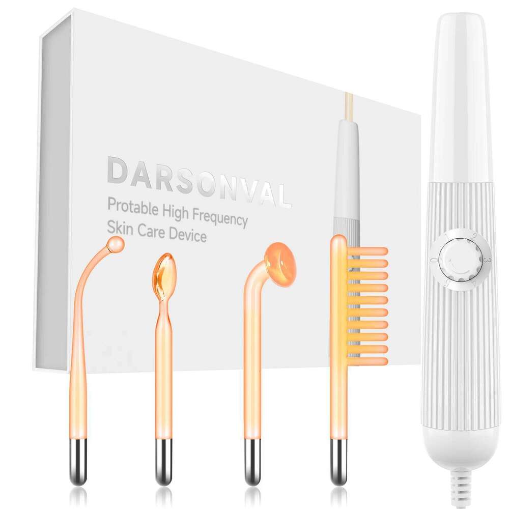 DARSONVAL High Frequency Electrode Wand Hine Neon Electrotherapy Glass Tube Acne Spot Wrinkles Remover Beauty Facial Care