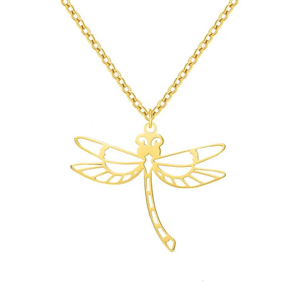 Stainss Steel Necklace For Wen Girls Geetric Hollow Dragoy Pendant Chain Choker Necklaces Party Jewelry Gifts W250712