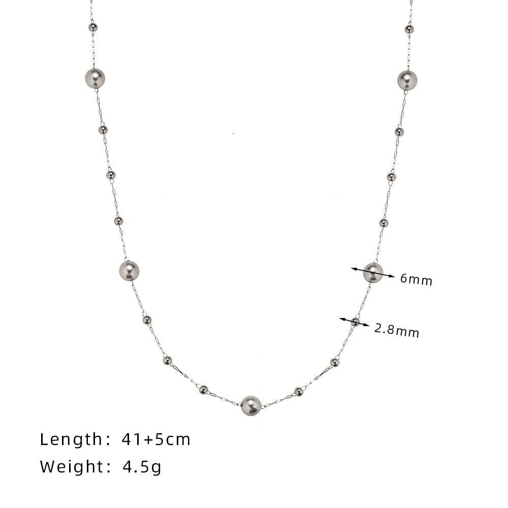 Luxury Jewelry Designer Jewelry XL563 Interstellar Gray Niche Sweater Chain Handmade Necklace Glass Pearl Imitation Multi-ma Silver Gray Pearl Titaniu