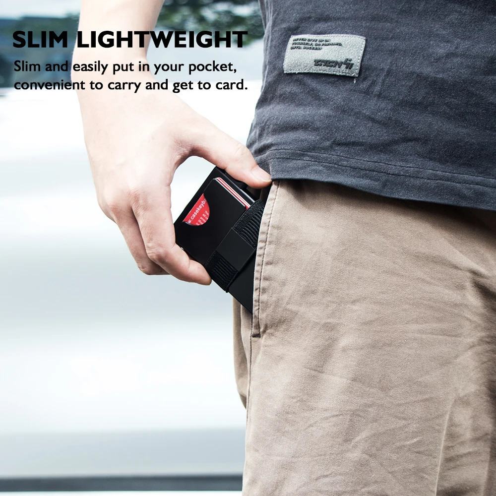 2025 Slim Aluminum Card Wallet RFID Pop-up Push Button Bank Credit Card Case Holder Thin Smart Metal Wallet for Men Women 250708