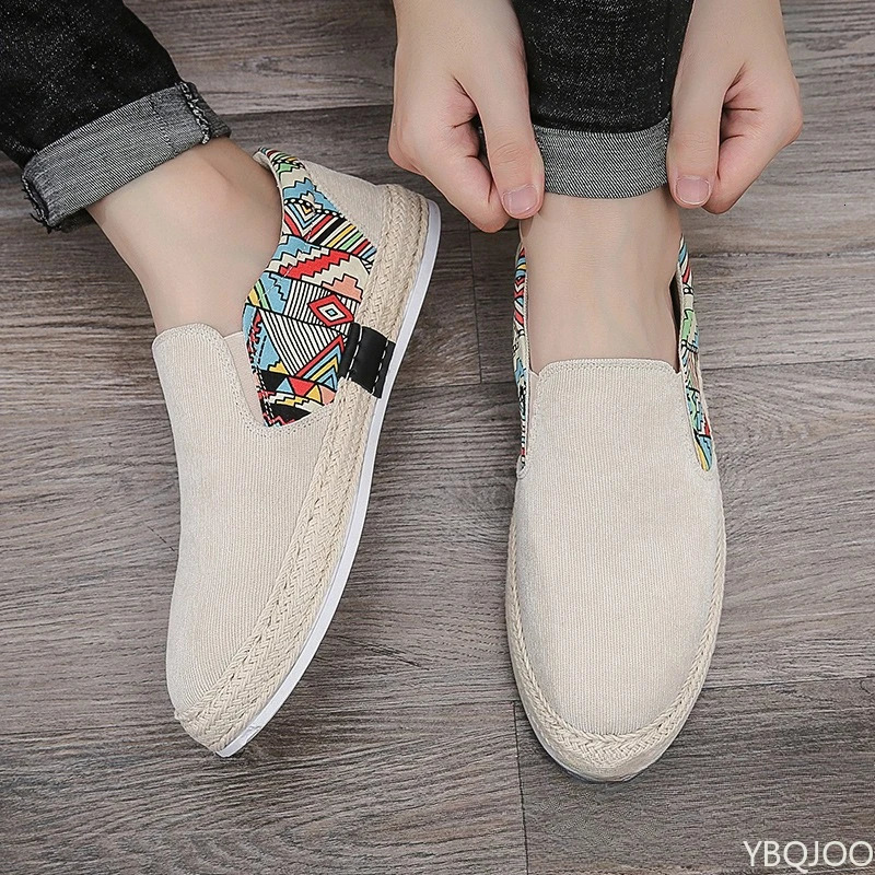 2025 Style Summer Fashion versatile Mens Sneakers Casual comfort Canvas Flat Shoes Men Fisherman Linen Cloth Loafers Shoes 250708