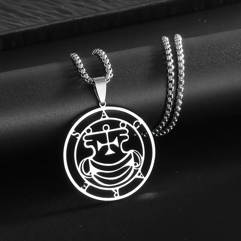 Luxury Jewelry Designer Jewelry Cross-border New Devil Stainless Steel Circle Necklace European And American Men's And Women's Titanium Stee