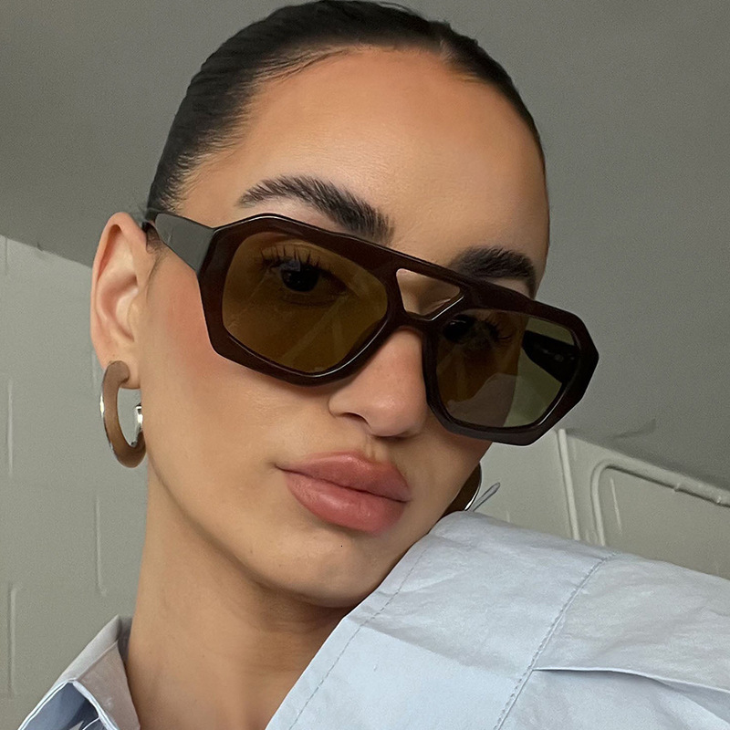 Designer Luxury Glasses, Double-beam Retro Irregular Glasses, Women's Colorful Cycling Sports Glasses, Casual Sunglasses