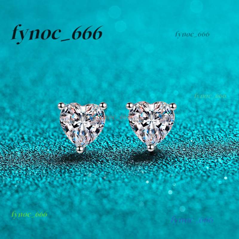 Fashion Jewelry Heart Wedding Earrings Fine Gifts 925 Sterling Silver Lab Grown Diamond Luxury 2CT Moissanite Earrings Women