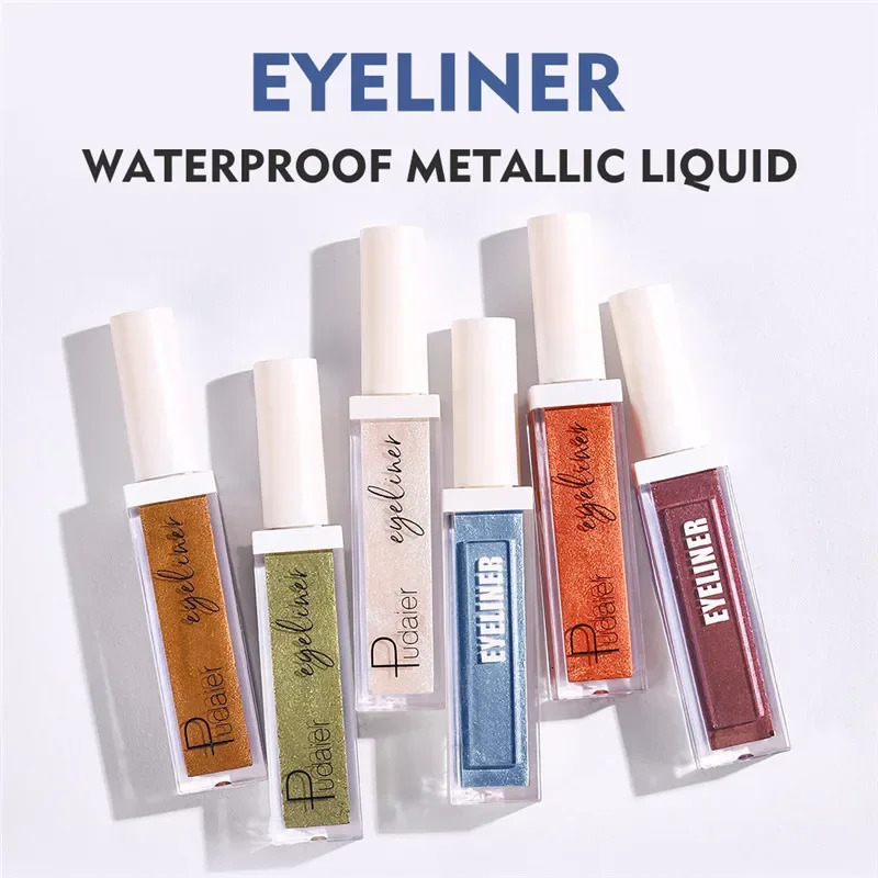 12 Colors Waterproof Metallic Liquid Eyeliner Long-lasting Green Gold Blue Sweatproof Quick-drying Eyeliner Pencil Eyes Makeup 250704