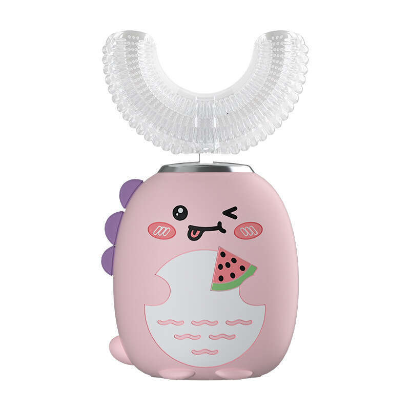 Designer brand cartoon dinosaur U-shaped electric toothpaste rechargeable waterproof sound wave toothbrush for children aged 2-12