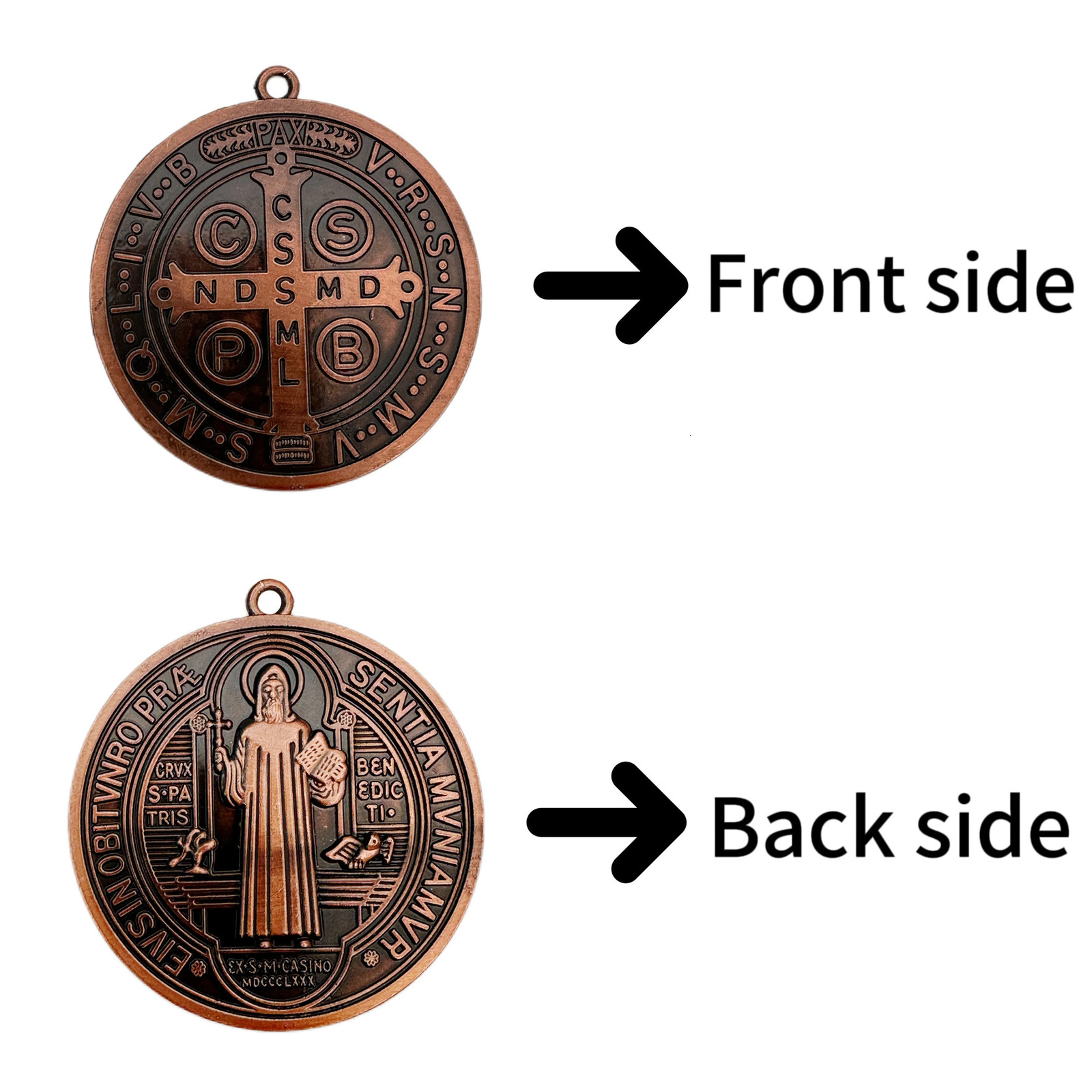 2PCS Saint Benedict Medal Protection Blessing Charm Catholic San Benito Medalla Handmade Jewelry Christmas Halloween Gift Charms 250711