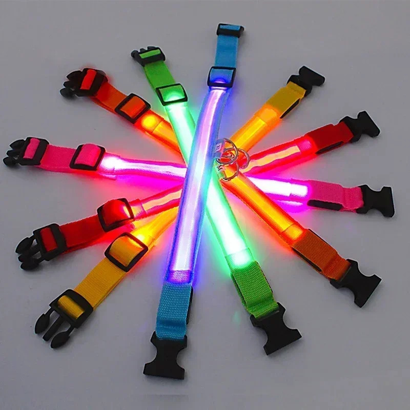 LED Glowing Dog Collar Adjustable Flashing Rechargea Luminous Collar Night Anti-Lost Dog Light HarnessFor Small Dog Pet Products 250709