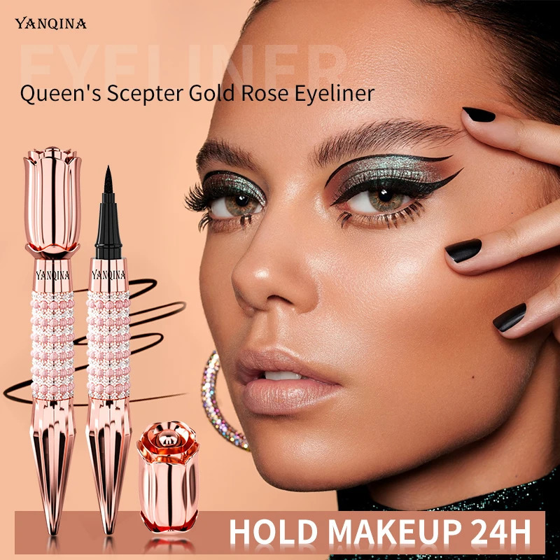 YANQINA Precision Liquid Eyeliner Pen - Long-lasting Waterproof Transfer-proof Quick-Dry Black Eyeliner with Sparkling n 250704