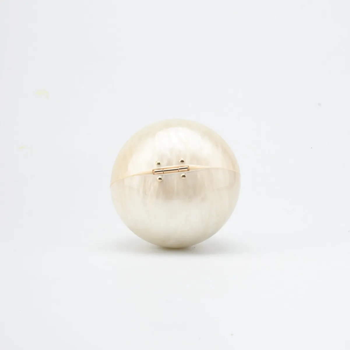2025 Women White Beige Egg Ball Bag Acrylic Evening Clutch Bag With Beading For Wedding Party Small Purses Handbags 250708