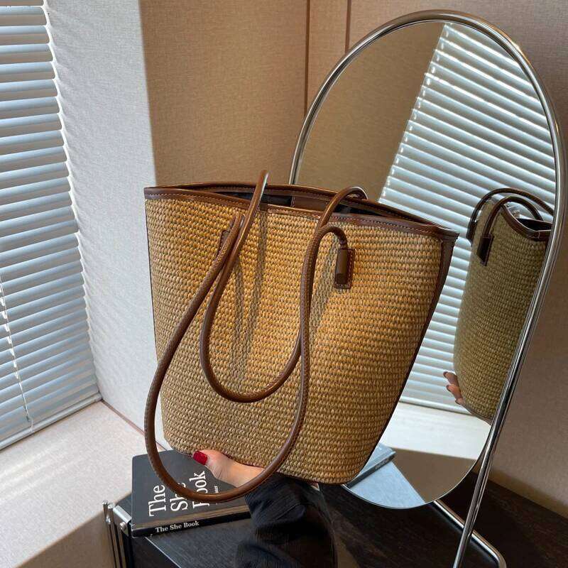 Summer Beach For Women Handmade Rattan Woven Shoulder Bags Large Capacity Straw Bag Bohemian Casual Travel Handbag Totes