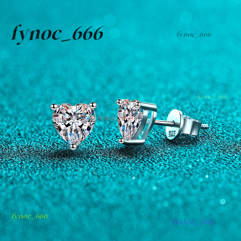 Fashion Jewelry Heart Wedding Earrings Fine Gifts 925 Sterling Silver Lab Grown Diamond Luxury 2CT Moissanite Earrings Women