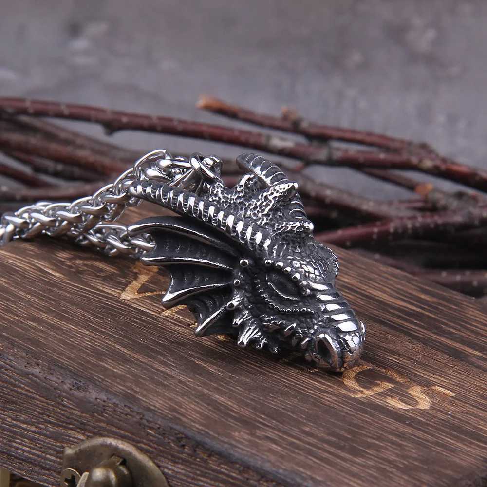Dragon Pendant Necklaces Titanium Steel Jewelry Necklace Punk Men Accessories Dragon Pendant Jewelry W250712