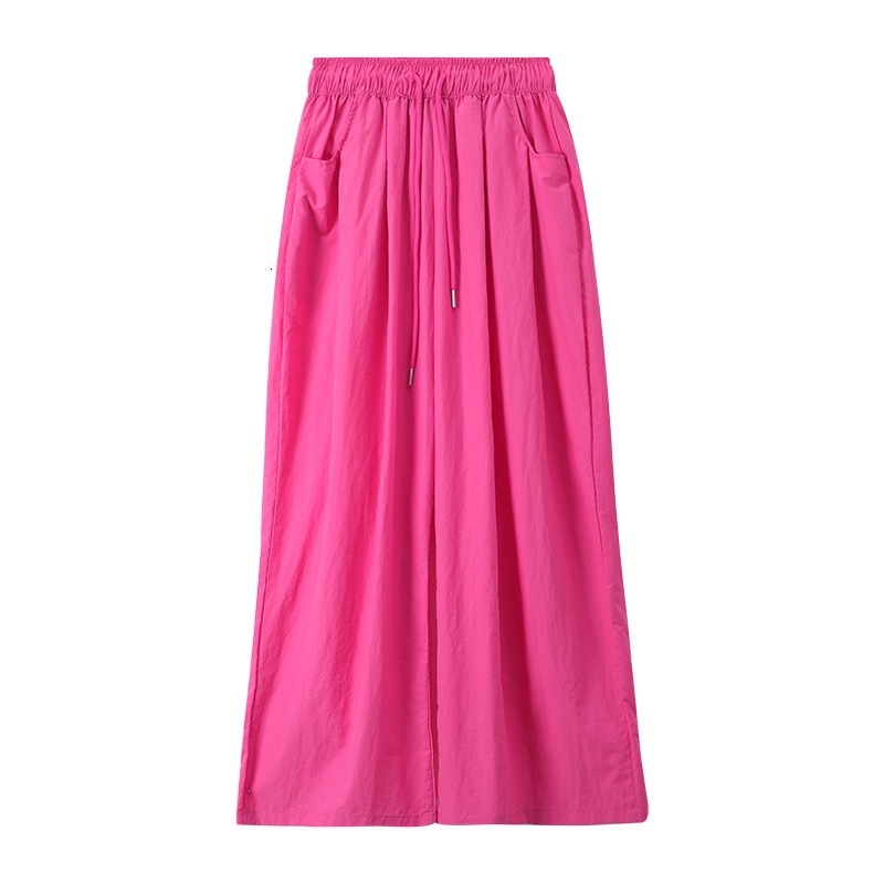 2025 Summer New Women's Pants Summer Retro Style Folded Lazy Style Pants Floor Pants Women's Wide Leg Casual Pants New Designer Pants