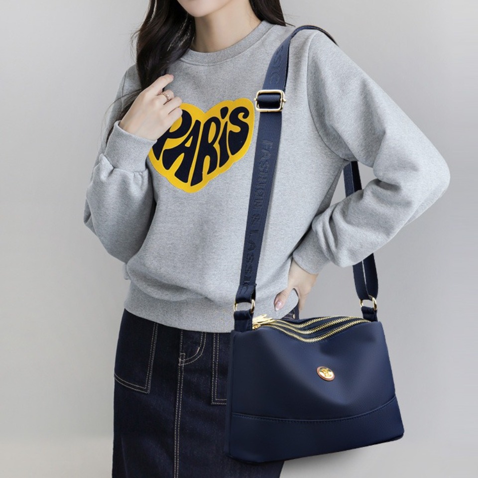 High Quality Women's Waterproof Nylon Multilayer Crossbody Bag Ladies Large Capacity Handbag Purse Female Shoulder Bags 3 Layers