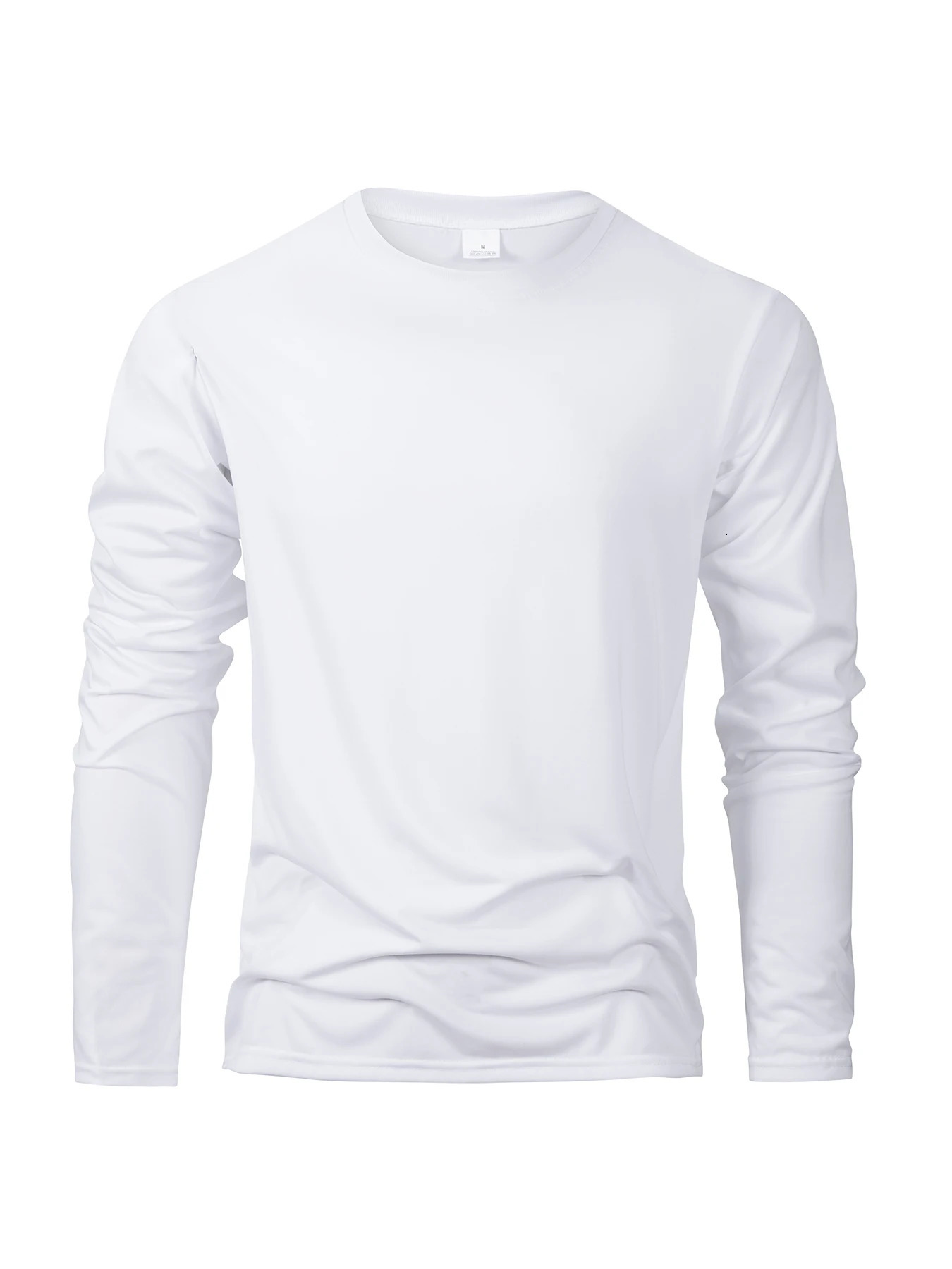 Spring Autumn Mens Tshirts Long Sleeve Casual Tops Solid Color High Quality Black TShirt Classic Men Clothing 250707