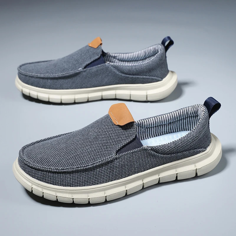 Summer Slip-on Canvas Shoes For Men Original Blue Lightweight Mens Casual Shoes Comfortable Breathable Loafers Man Big Size 47 250708