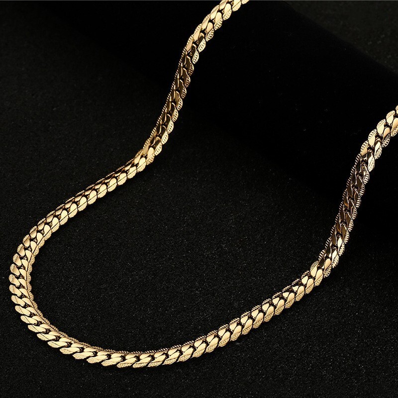 Luxury Jewelry Designer Jewelry Necklace Embossed Chain Hip Hop Thick Chain Titanium Steel Encrypted Embossed Chain Cross-border Hot Sale In Stock