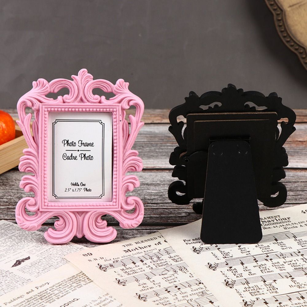 Square Retro Ornament ID Resin Baroque Holder Frame Photo Prop Wedding Gift H260306