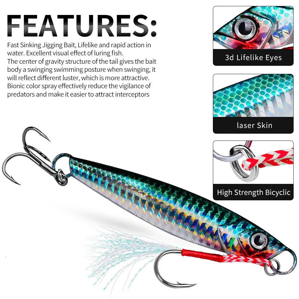 PROBEROS Luya Iron Plate Sea Fishing Metal Bionic Bait 17g21g24g30g40g60g Double Hooks Luminous Wholesale 250708