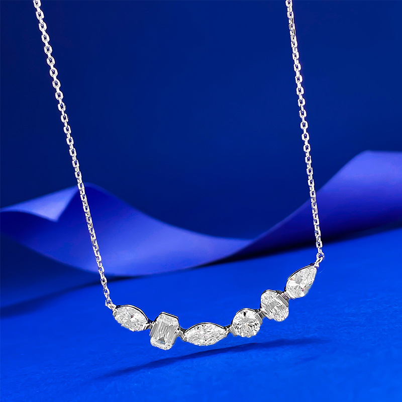 2025 Choucong Ins Top Sell Water Drop Pendant Luxury Jewelry Genuine 100% S925 Sterling Silver White Moissanite Diamond Gemstones Party Women Clavicle