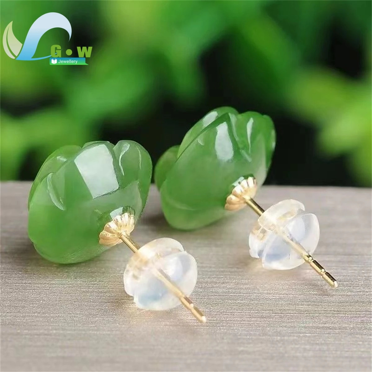 Natural Green Jade Rose Women Earrings 925 Sterling Silver Ear Studs Vintage Gemstone Jewelry Amulet Gift Ethnic Style 250711