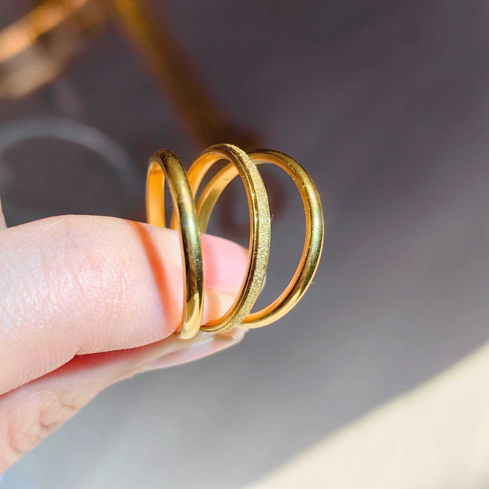 18K Gold Plated Stainless Steel Tarnish-Free Dainty Rings Knuckle Rings for Women Waterproof Minimalist Gold Rings for Women y250712