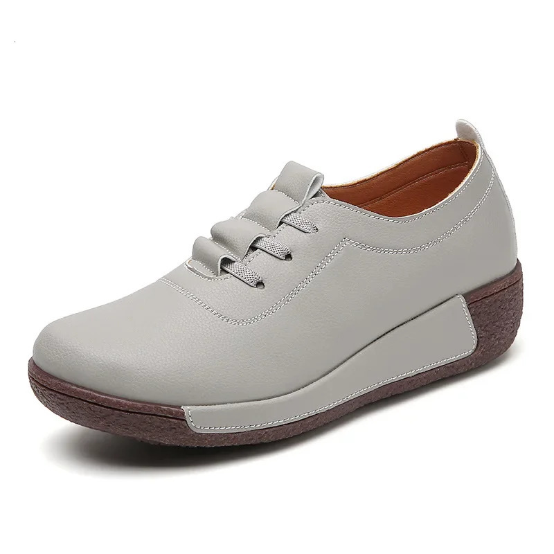 2025 Women Casual Shoes Genuine Leathe Platform Loafers for Women Wedge Sneakers Zapatos Mujer Fashion Slip on Ladies Moccasins 250707