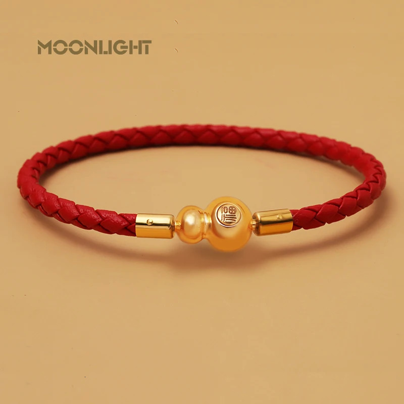 MOONLIGHT Lucky Gourd Bracelet for Women Genuine Braided Leather Bracelet 9 Colors Fashion Accessories Hand-woven Jewelry Gifts 250712