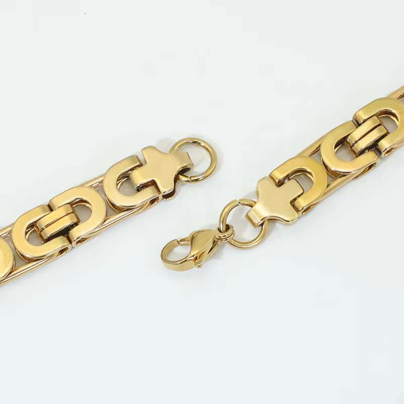 Punk Gold Plated Men Jewelry Fashion Chain Link Bracelets Cuban Necklace Stainless Steel Link Chain Necklace for Men