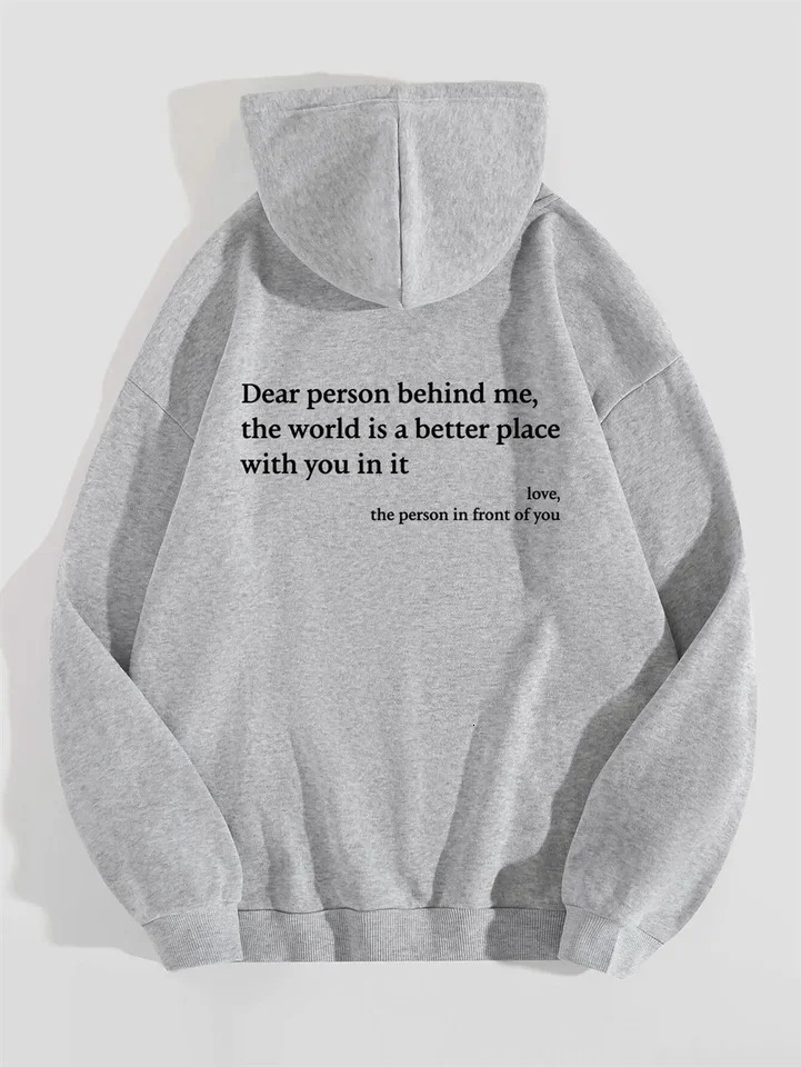 Autumn Y2k Hoodies Young Lady Printed Letter Dear Person Behind Me Creativity Pullover Clothing Street Loose SweatshirtS 250707