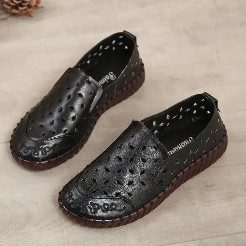 2024 Fashion Cow Leather Loafers Ladies Moccasins Women Summer Flats Casual Leisuer Daily Oxford Shoes Woman Flats 250707