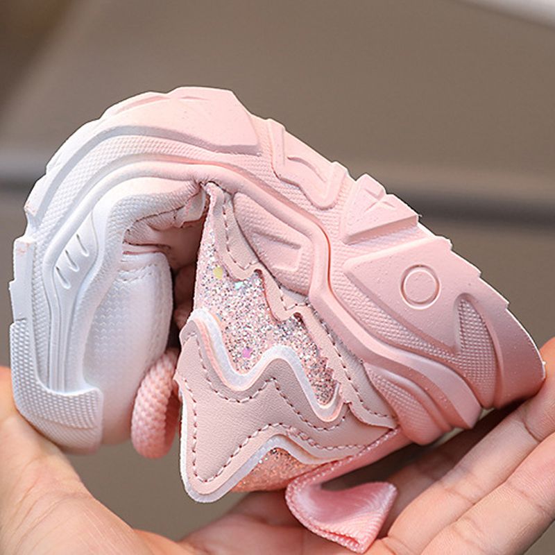 Baby Toddler Shoes for Girl PU Leather Kid Casual Sneakers Non-slip Purple Color Children Girls New Sport Shoes Non-slip Running Trainers Shoes Sizes 