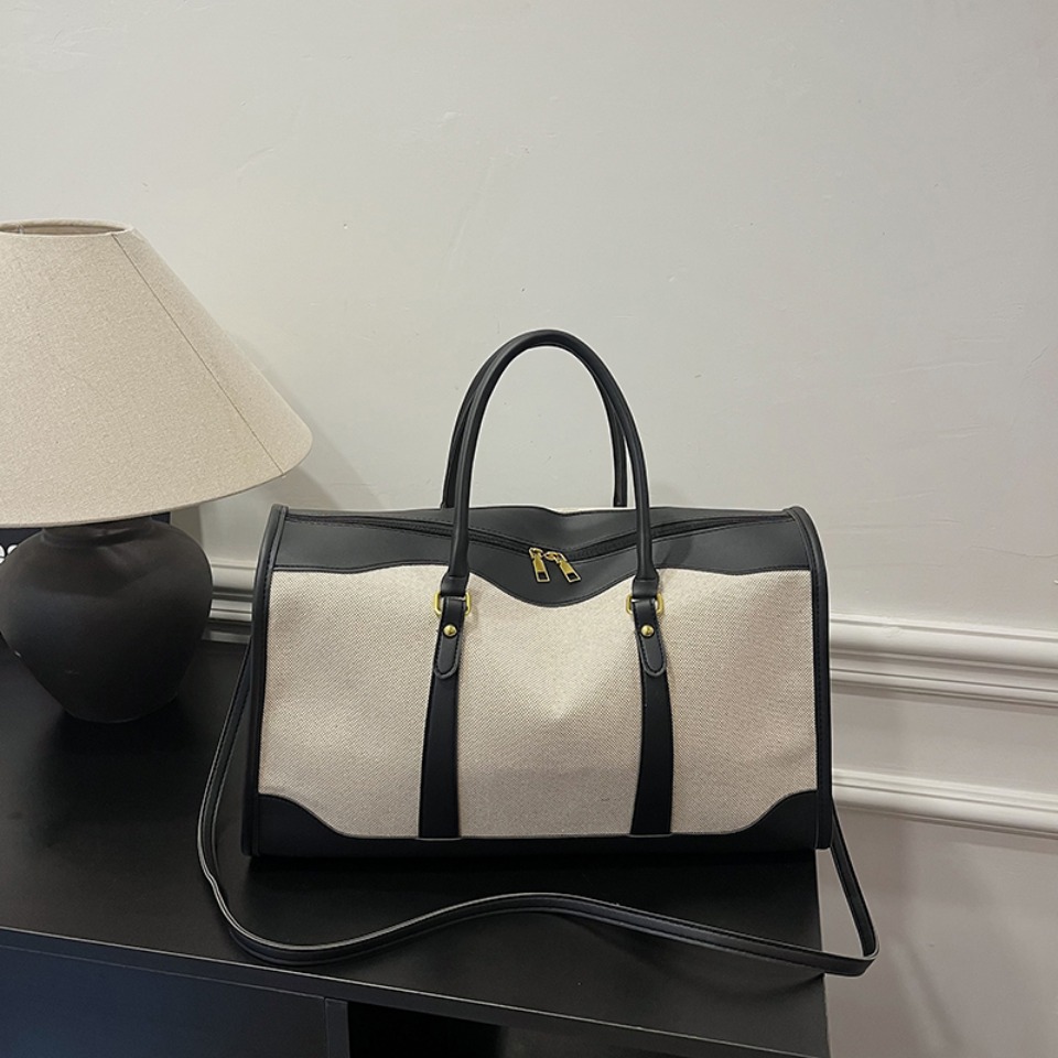 Women Travel Storage Hand bag Vintage Fitness Luggage Shoulder Crossbody Bags For Women Large Nylon PU Leather Bag 2025 Handbags