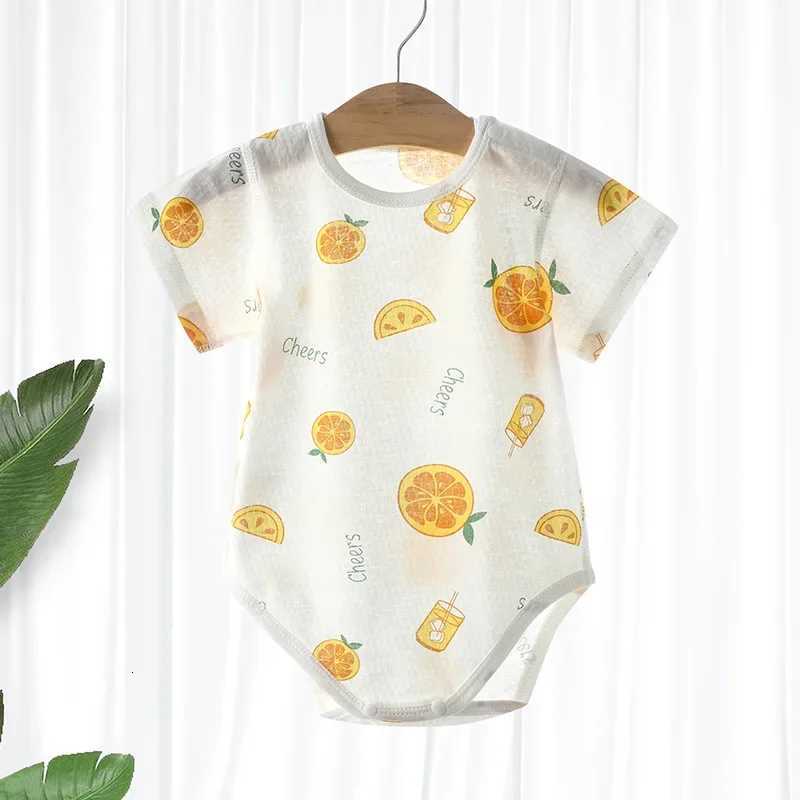 Baby Thin Cotton Mesh Short Sleeve Baby Clothing Bodysuits Newborn Boys and Girls One Piece Clothing Newborn Babies 0 to 3 Z250712