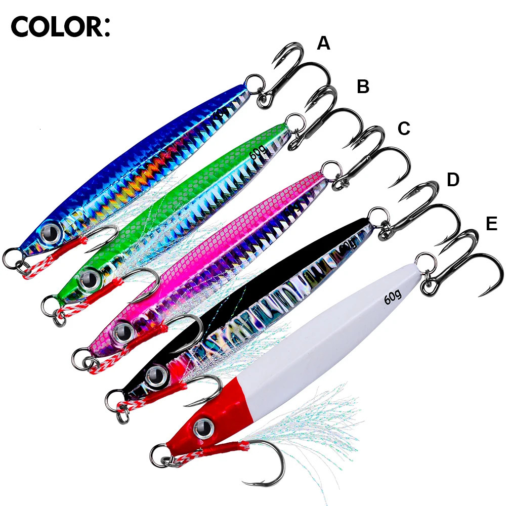 PROBEROS 1pc Metal Jig 10g 15g 20g 30g 40g 60g Durable Bionic Hard Bait with Realistic n Perfect Sea Fishing Accessory 250708