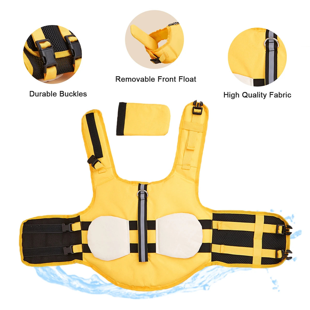Dog Life Jacket Reflective Adjustable Dog Flotation Swim Vest Enhanced Buoyancy Summer Dog Sailboats Surfing Safety Vest 250708