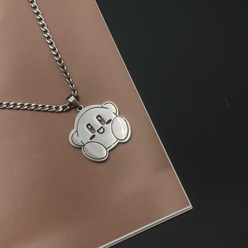 Luxury Jewelry Designer Jewelry Creative Cartoon Recommended Kirby Necklace Pendant Titanium Steel Jewelry Couple Hip-hop Design Sweatshirt Cute For M