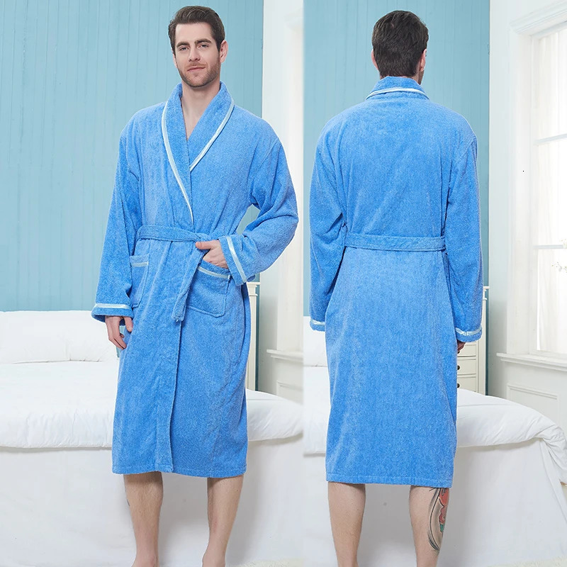 Women Bathrobe Winter Towel Fleece Thick Sleepwear Warm Men Robe Nightgown Kimono Dressing Gown Pajamas Lady Kimono Robe White 250710
