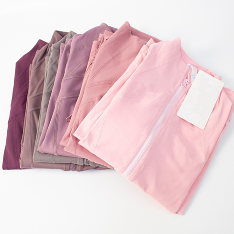 women's Yoga Solid color Jacket Sweatshirts with Zipper Autumn Long Sleeve Gym Coat Fitness Tight Waist Push Up Workout Slim Sporting