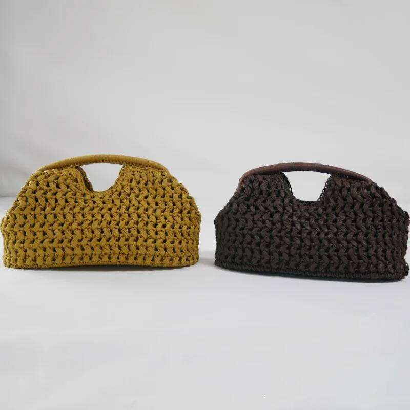Elegant Ladies Chain Woven Handbag Straw Shoulder Fashionable Raffia Crossbody Beach Summer New Versatile Women's Bag