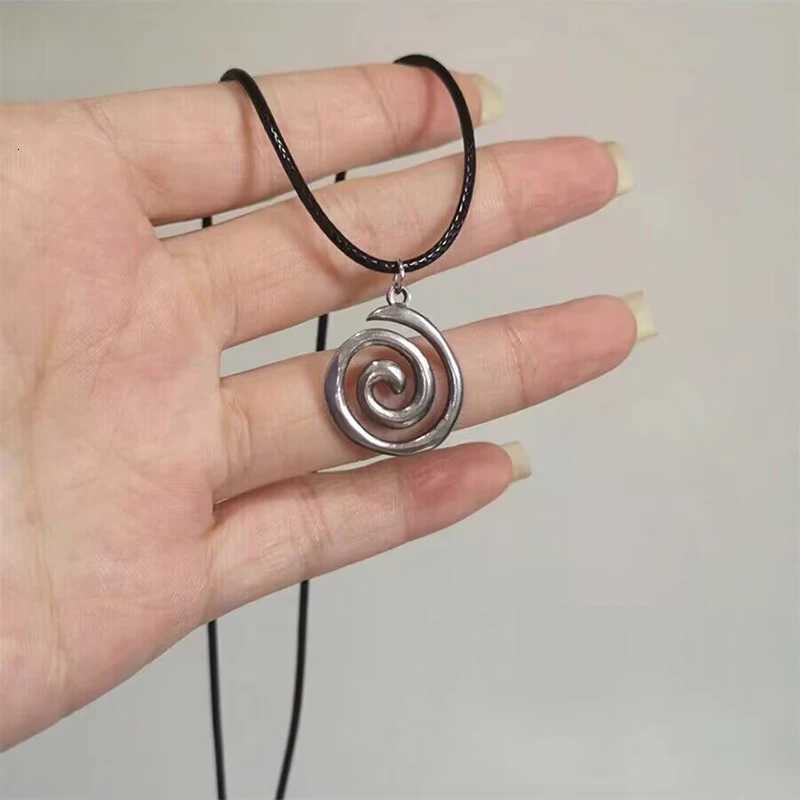 Hip Hop Burning Sun Pendant ather Rope Necklace Vintage Whirlpool Geetric Necklaces For Men Boys W250712