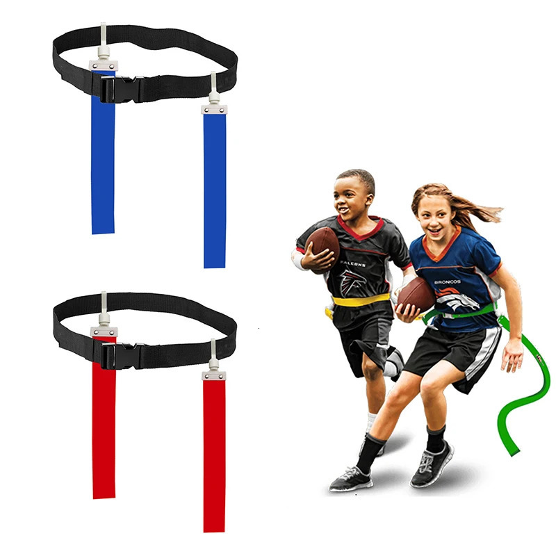 1PC Football Waist Flag Bright Color American Football Match Training Belt Adjustable Soccer Rugby Flag Tag Waist Strap 250712