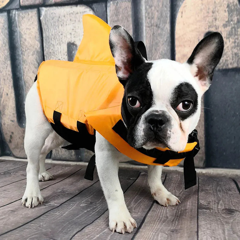 Dog Life Jacket Shark Fin Puppy Life Jacket Adjustable Dog Swimming Safety Jacket with Handle Dog Surfing Vest 250708