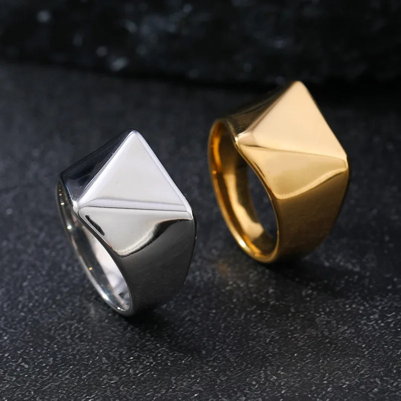 HNSP 316L Stainless Steel Triangle Power Ring For Men Finger Jewelry Accessories 2025 250708
