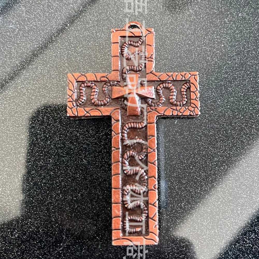 With Secret Compartment Cross Pendant Necklace Openable Locket Neck Chain Choker Vintage 3D Printed Charm Jewelry for Women Men W250712