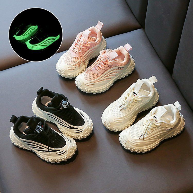 Kids Shoes Girls Casual Sneakers Fashion Mesh Sports Shoes for Youth Outdoor Reflective Glow in Dark Cutefeet Toddler Running Shoes Boy Shoes Sizes US